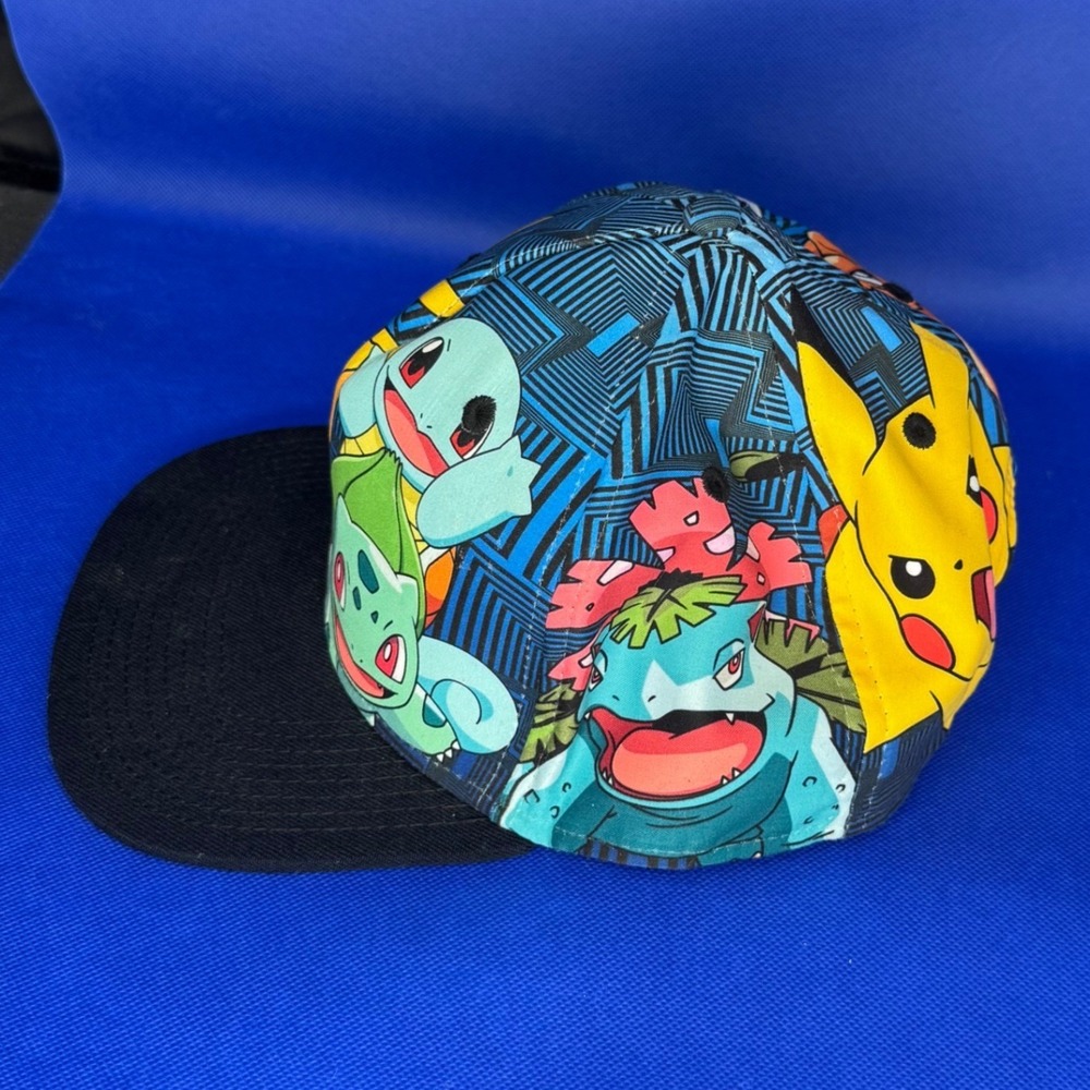 Bioworld Pokemon Pikachu Charmander All Over Snapback Flat Hat 2014 Nintendo Cap - Picture 2 of 5